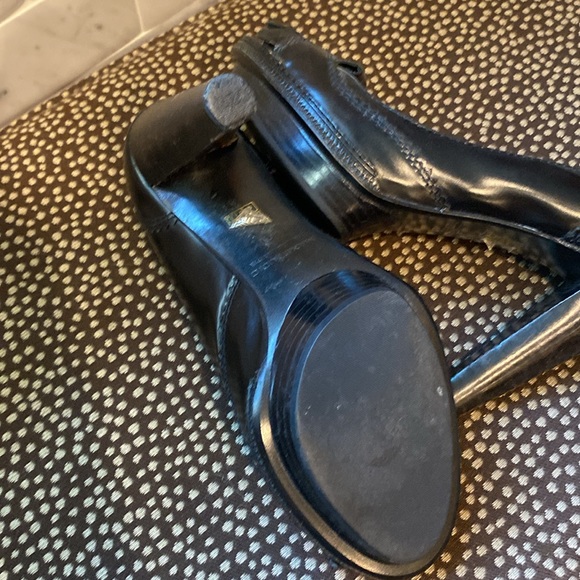 Max Studio Fury Black Leather Heel Peep Toe Pumps Shoes Size 7M - Picture 4 of 7